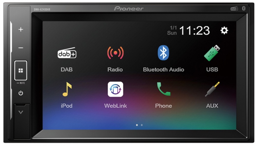 STACJA MULTIMEDIA PIONEER DMH-A240DAB 2-DIN 6,2" BEZ CD/USB+BT+AUX